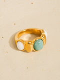Laurent 18K Gold Non-Tarnish Natural Stone Ring