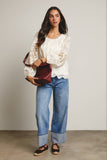 Lace Boho Blouse (Black or Ivory)