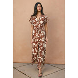 Sun & Clay Collared Button Front Jumpsuit