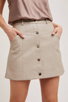 Faux Leather Button Mini