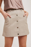 Faux Leather Button Mini