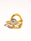 Sibylle 18K Gold Non-Tarnish Two Tone Round Ring