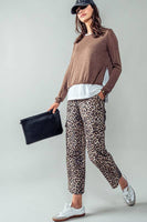 Savanna Leopard Cropped Cargo Pants