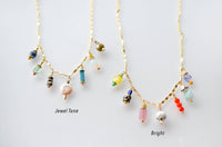 Jill Colorful Beaded Charm Necklace