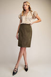 Stretch Suede Pencil Skirt