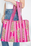Hot Pink Tiger Handmade Reversible Tote Bag