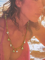 June 18K Gold Non-Tarnish Seashells Charm Necklace