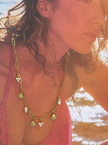 June 18K Gold Non-Tarnish Seashells Charm Necklace