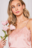 Rachel Lace-Trim Satin Camisole