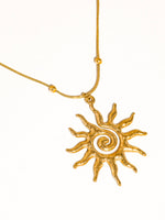 Taiyo 18K Gold Non-Tarnish Boho Sun Necklace: Yellow Gold