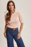 Clea Textured Top (Blush, Oatmeal, Powder Blue)