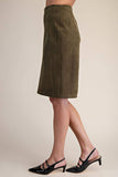 Stretch Suede Pencil Skirt