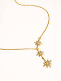 Clary 18K Gold Non-Tarnish CZ Starburst Drop Necklace
