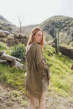 Festival-Ready Crochet Back Tasseled Kimono Jacket 🖤