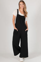 Wide Leg Cotton Gauze Overalls