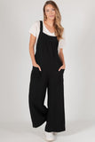 Wide Leg Cotton Gauze Overalls