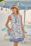 Lexus Collared Shift Mini Dress Seaside