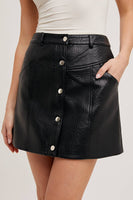 Faux Leather Button Mini