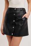 Faux Leather Button Mini