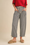 Denim Striped Parachute Pants