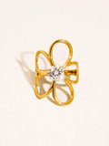 Cael 18K Gold Non-Tarnish CZ Flower Statement Ring