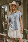 Star Print Button Down