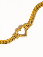 Tessa 14K Non-Tarnish Heart Snake Chain Necklace