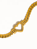 Tessa 14K Non-Tarnish Heart Snake Chain Necklace