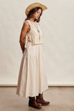 Ellen Lace Vest & Sleeveless Midi Dress Set