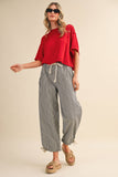 Denim Striped Parachute Pants
