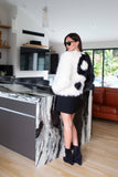 Harmony Faux Fur Yin-Yang Jacket in Noir et Blanc