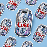 Disco Ball Diet Coke Can Glitter Vinyl Sticker