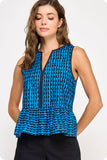 Scallop Print Mindy Blouse