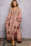 Embroidered Floral Maxi Dress