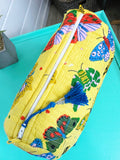 Quilted Makeup Bag | Cosmetic Toiletry Bag | Butterfly Print