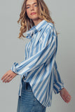 Oversized Stripe Button Down Collared Shirt