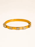 Tanith 18K Gold Non-Tarnish Baguette CZ Bangle Bracelet