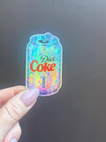 Disco Ball Diet Coke Can Glitter Vinyl Sticker