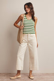 Striped Crochet Knit Tank (Navy or Green)