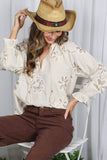 3D Floral Karlie 100% Cotton Blouse (2 Colors!)