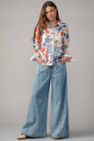 Wide Leg Drawstring Western Pants