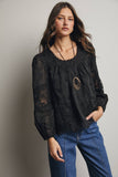 Lace Boho Blouse (Black or Ivory)