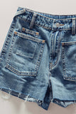 Patch Pocket Denim Shorts