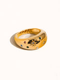 Angela 18K Gold Non-Tarnish Star Dome Ring