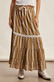 Embroidered Tiered Maxi Skirt