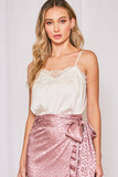 Rachel Lace-Trim Satin Camisole