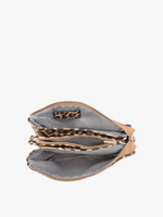 Riley Leopard 3 Compartment Crossbody/Wristlet