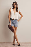 Button-Front Knit Vest Top