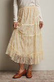 Tiered Lace Midi Skirt