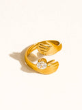 Zyne 18K Gold Non-Tarnish Hands Embrace CZ Ring